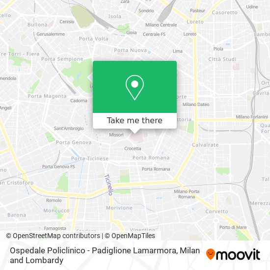 Ospedale Policlinico - Padiglione Lamarmora map