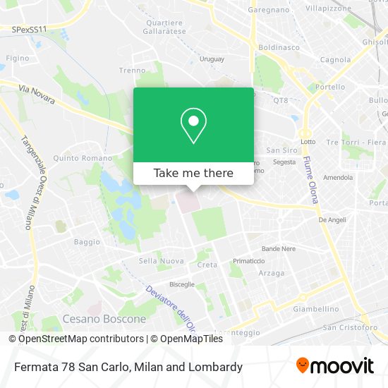 Fermata 78 San Carlo map
