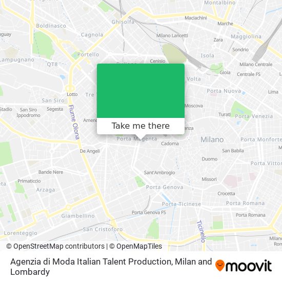 Agenzia di Moda Italian Talent Production map