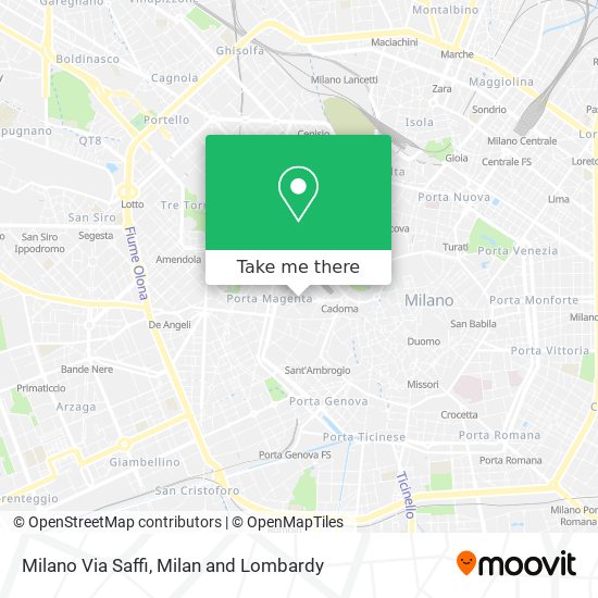 Milano Via Saffi map
