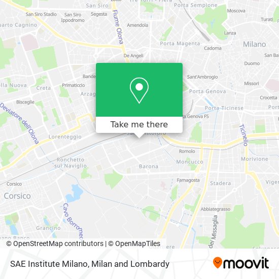 SAE Institute Milano map