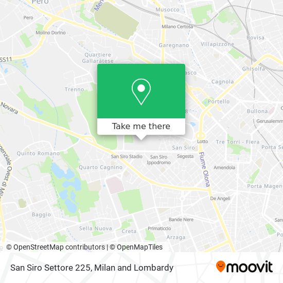 San Siro Settore 225 map