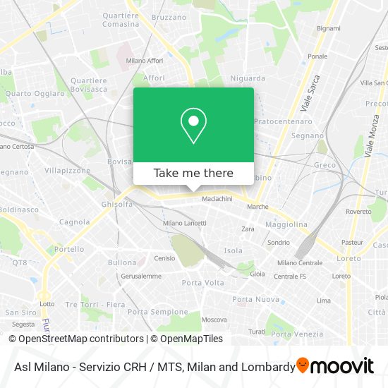 Asl Milano - Servizio CRH / MTS map