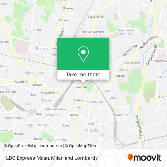 LBC Express Milan map