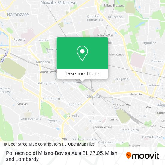 Politecnico di Milano-Bovisa Aula BL 27.05 map