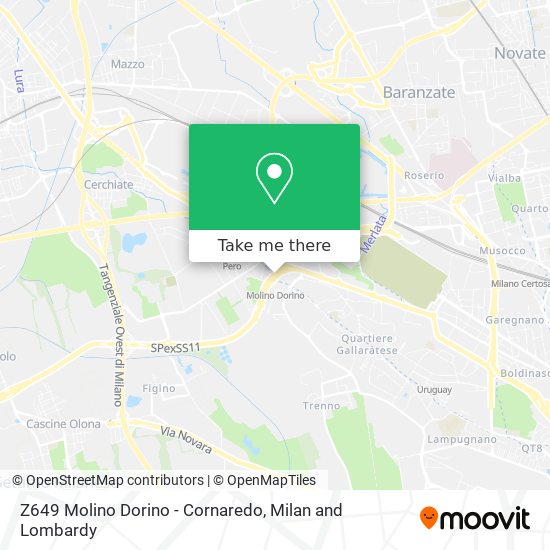 Z649 Molino Dorino - Cornaredo map