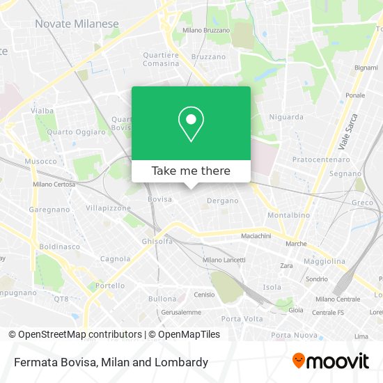 Fermata Bovisa map