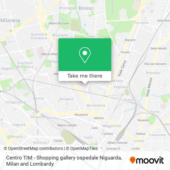 Centro TIM - Shopping gallery ospedale Niguarda map