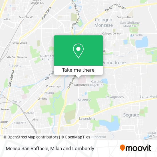 Mensa San Raffaele map