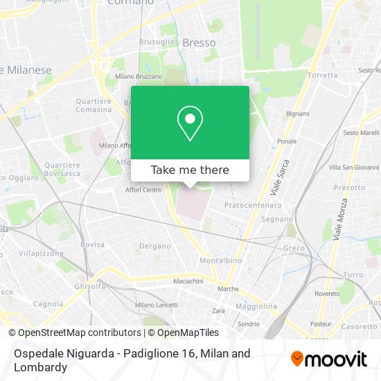 Ospedale Niguarda - Padiglione 16 map