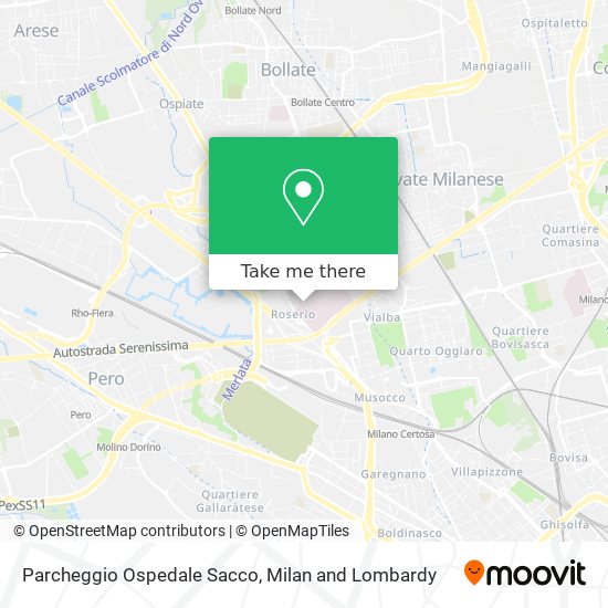 Parcheggio Ospedale Sacco map