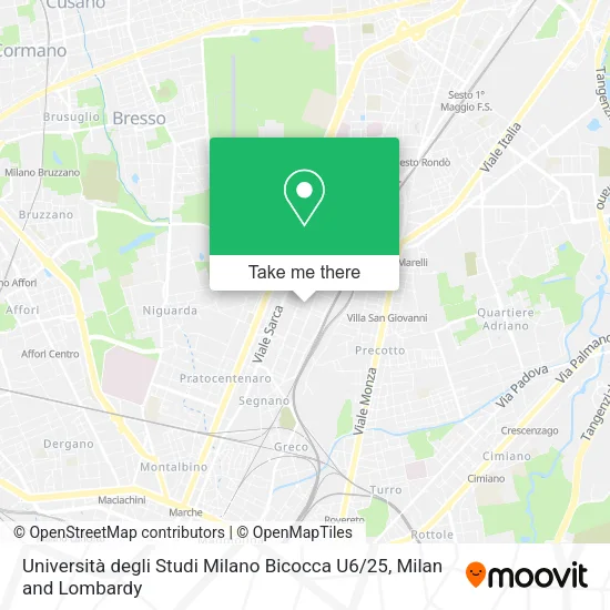 Università degli Studi Milano Bicocca U6 / 25 map