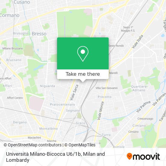 Università Milano-Bicocca U6 / 1b map