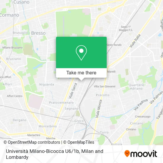 Università Milano-Bicocca U6 / 1b map
