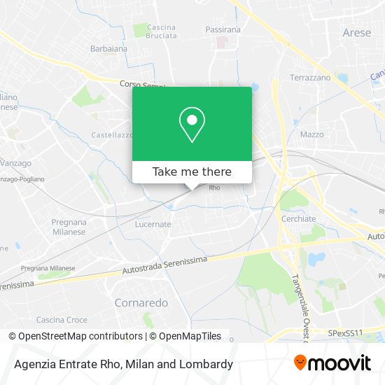 Agenzia Entrate Rho map