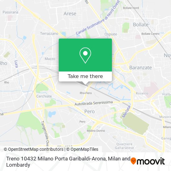 Treno 10432 Milano Porta Garibaldi-Arona map