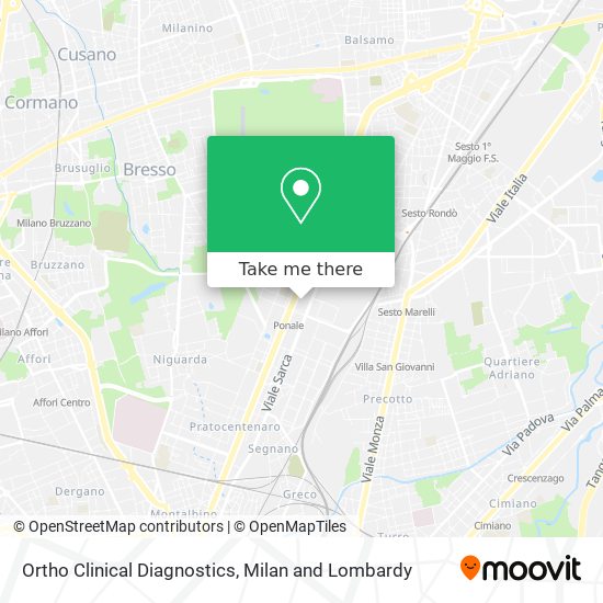 Ortho Clinical Diagnostics map