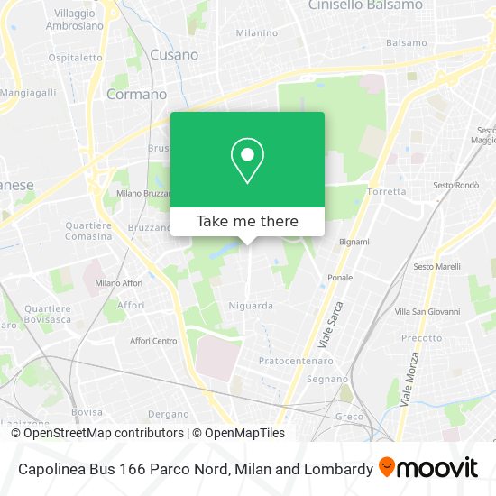 Capolinea Bus 166 Parco Nord map