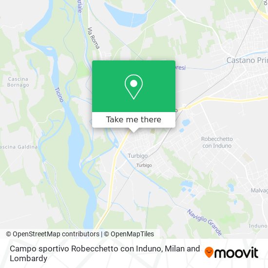 Campo sportivo Robecchetto con Induno map