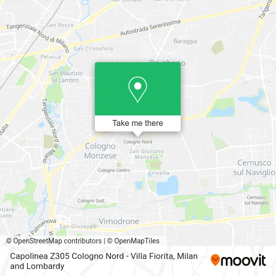 Capolinea Z305 Cologno Nord - Villa Fiorita map