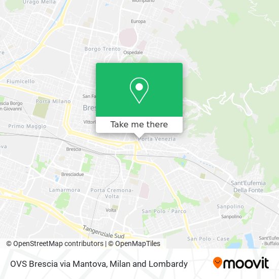 OVS Brescia via Mantova map