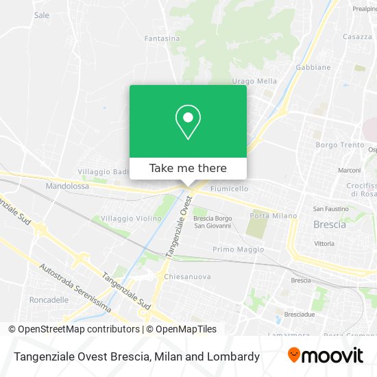 Tangenziale Ovest Brescia map
