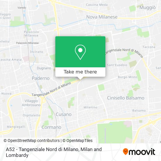 A52 - Tangenziale Nord di Milano map