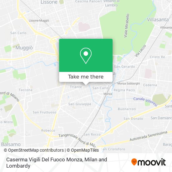 Caserma Vigili Del Fuoco Monza map