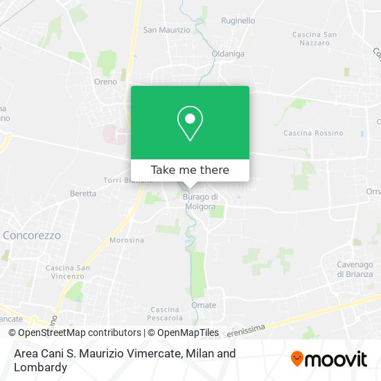 Area Cani S. Maurizio Vimercate map