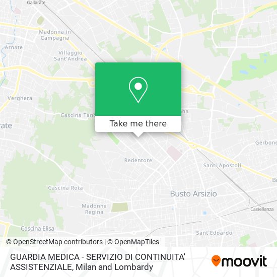 GUARDIA MEDICA - SERVIZIO DI CONTINUITA' ASSISTENZIALE map