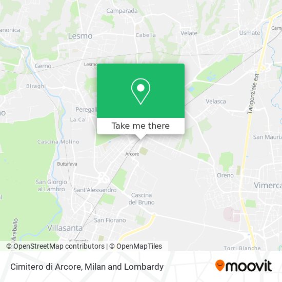 Cimitero di Arcore map