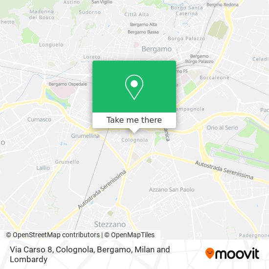 Via Carso 8, Colognola, Bergamo map