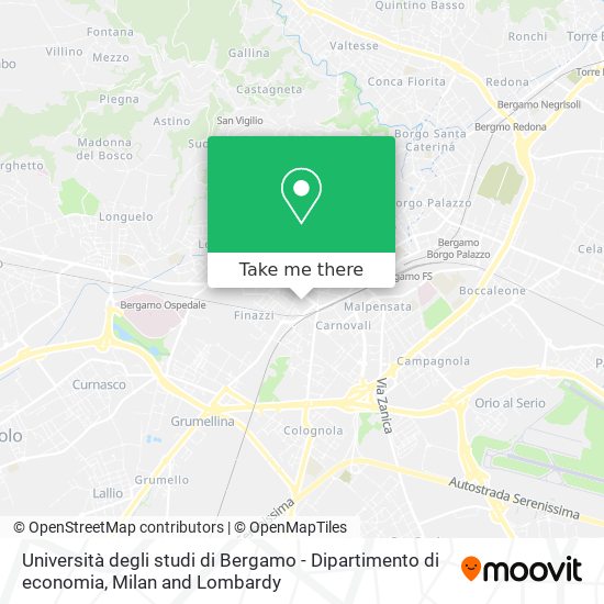 Università degli studi di Bergamo - Dipartimento di economia map