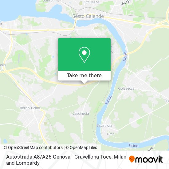 Autostrada A8 / A26 Genova - Gravellona Toce map