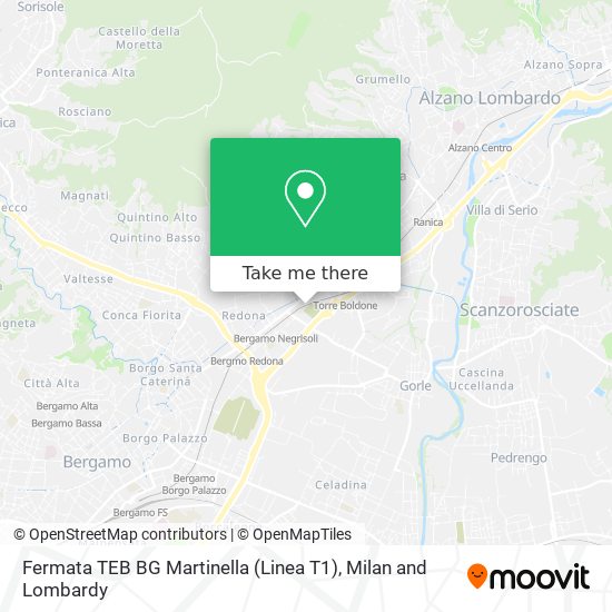 Fermata TEB BG Martinella (Linea T1) map