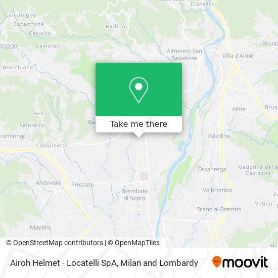 How to get to Airoh Helmet - Locatelli SpA in Almenno San Bartolomeo by Bus  or Train?