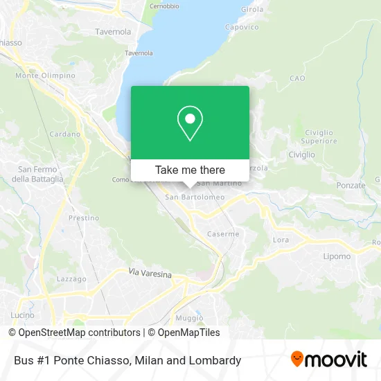 Bus #1 Ponte Chiasso map