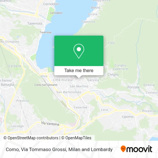 Como, Via Tommaso Grossi map