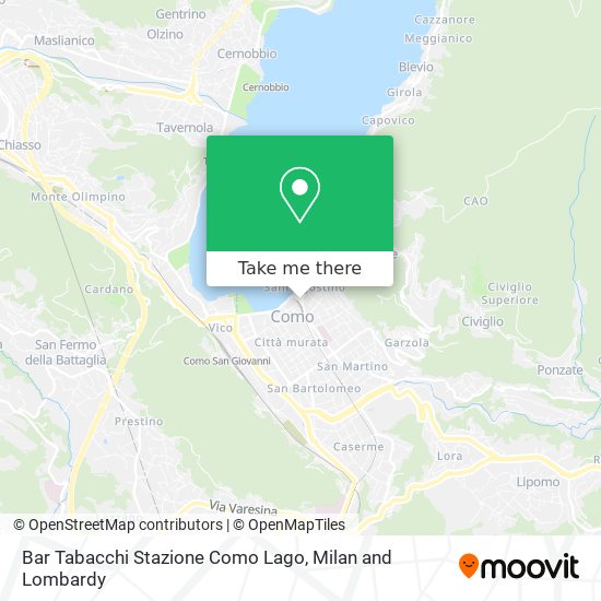 Bar Tabacchi Stazione Como Lago map