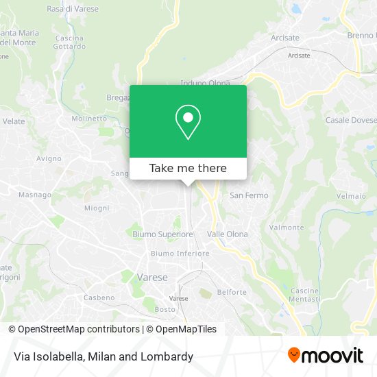 Via Isolabella map