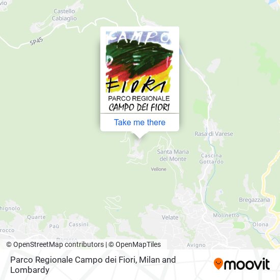 Parco Regionale Campo dei Fiori map