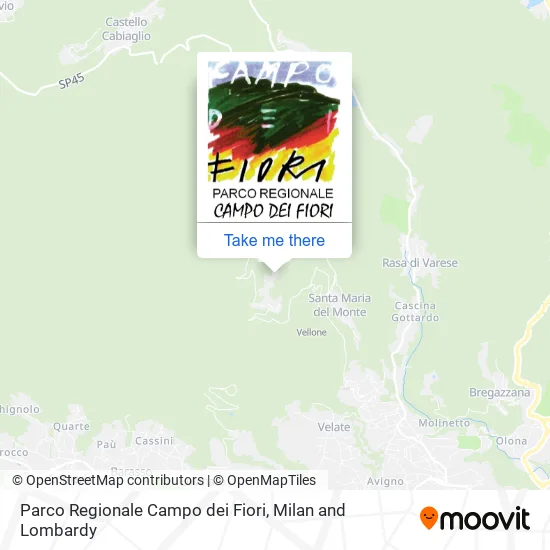Parco Regionale Campo dei Fiori map