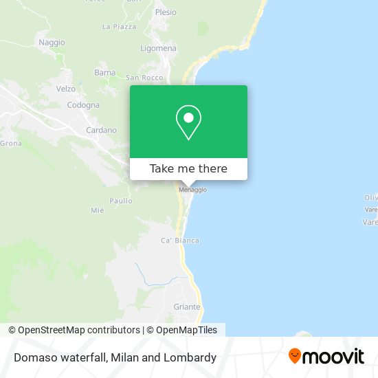 Domaso waterfall map