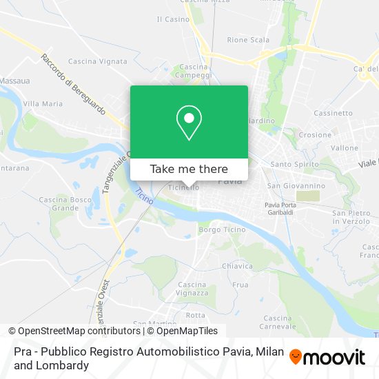 Pra - Pubblico Registro Automobilistico Pavia map