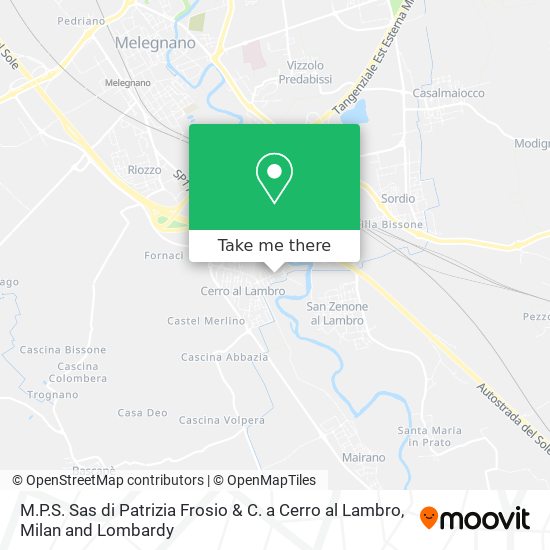 M.P.S. Sas di Patrizia Frosio & C. a Cerro al Lambro map