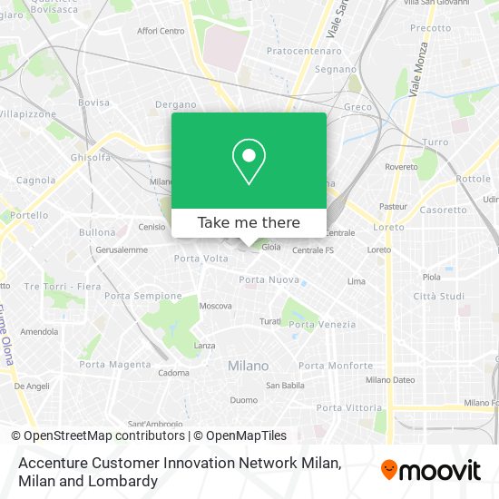 Accenture Customer Innovation Network Milan map