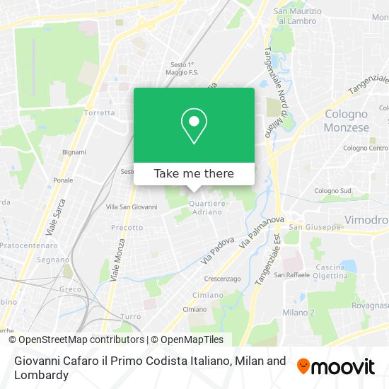 Giovanni Cafaro il Primo Codista Italiano map