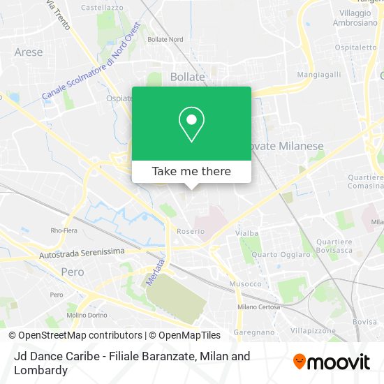 Jd Dance Caribe - Filiale Baranzate map