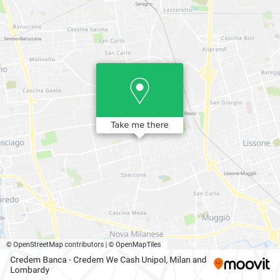 Credem Banca - Credem We Cash Unipol map