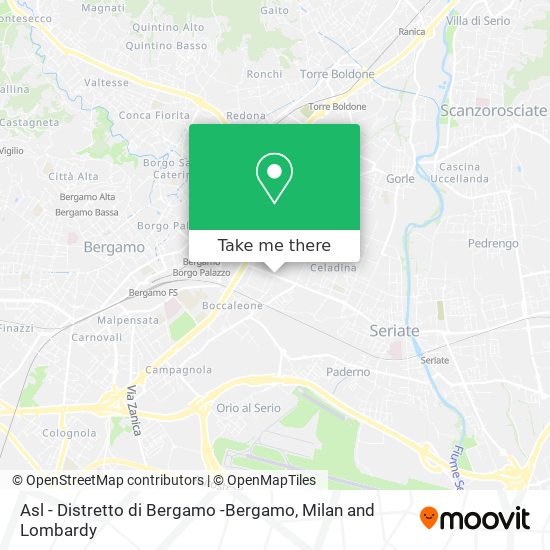 Asl - Distretto di Bergamo -Bergamo map